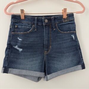 Abercrombie Simone High Rise Short Denim Jean Size 00 24 XXS Cuffable Mini